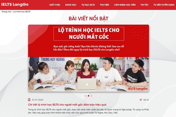 IELTS LangGo - trang web học IELTS với nhiều kiến thức bổ ích