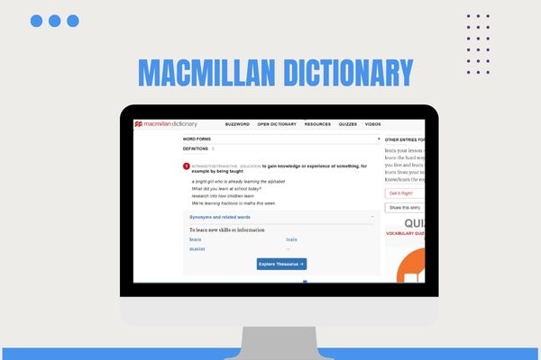 Học từ đồng nghĩa nhanh chóng cùng Macmillan Dictionary