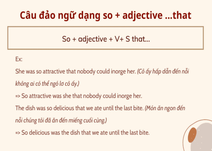 Sử dụng cấu trúc so … that khi đảo ngữ