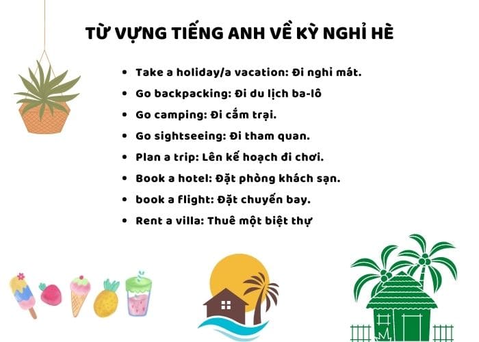 Tổng hợp từ vựng tiếng Anh về kỳ nghỉ hè