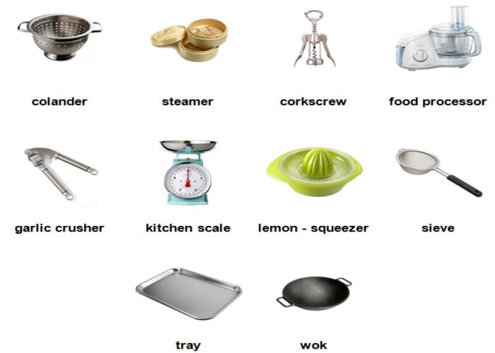 Từ vựng miêu tả về dụng cụ nhà bếp