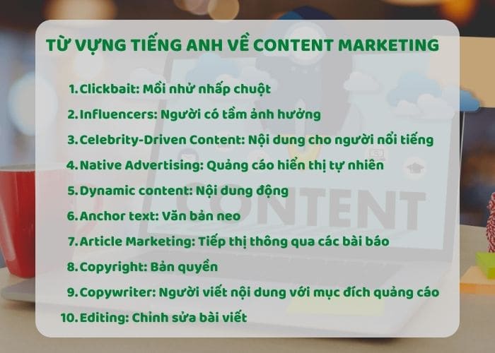 Từ vựng tiếng Anh về content marketing